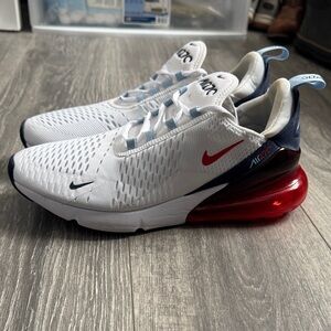 Nike Air Max 270 White with Red and Blue Accents
